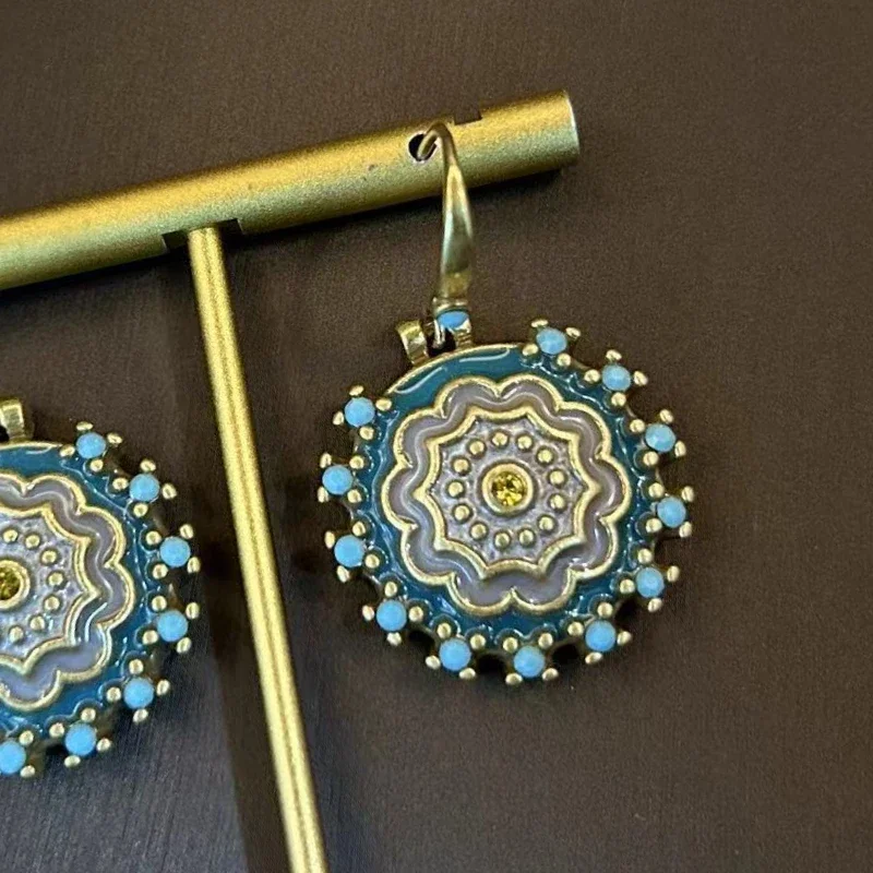 Винтажные Необычные эмалевые серьги Гео-капли для женщин дизайнерские ювелирные