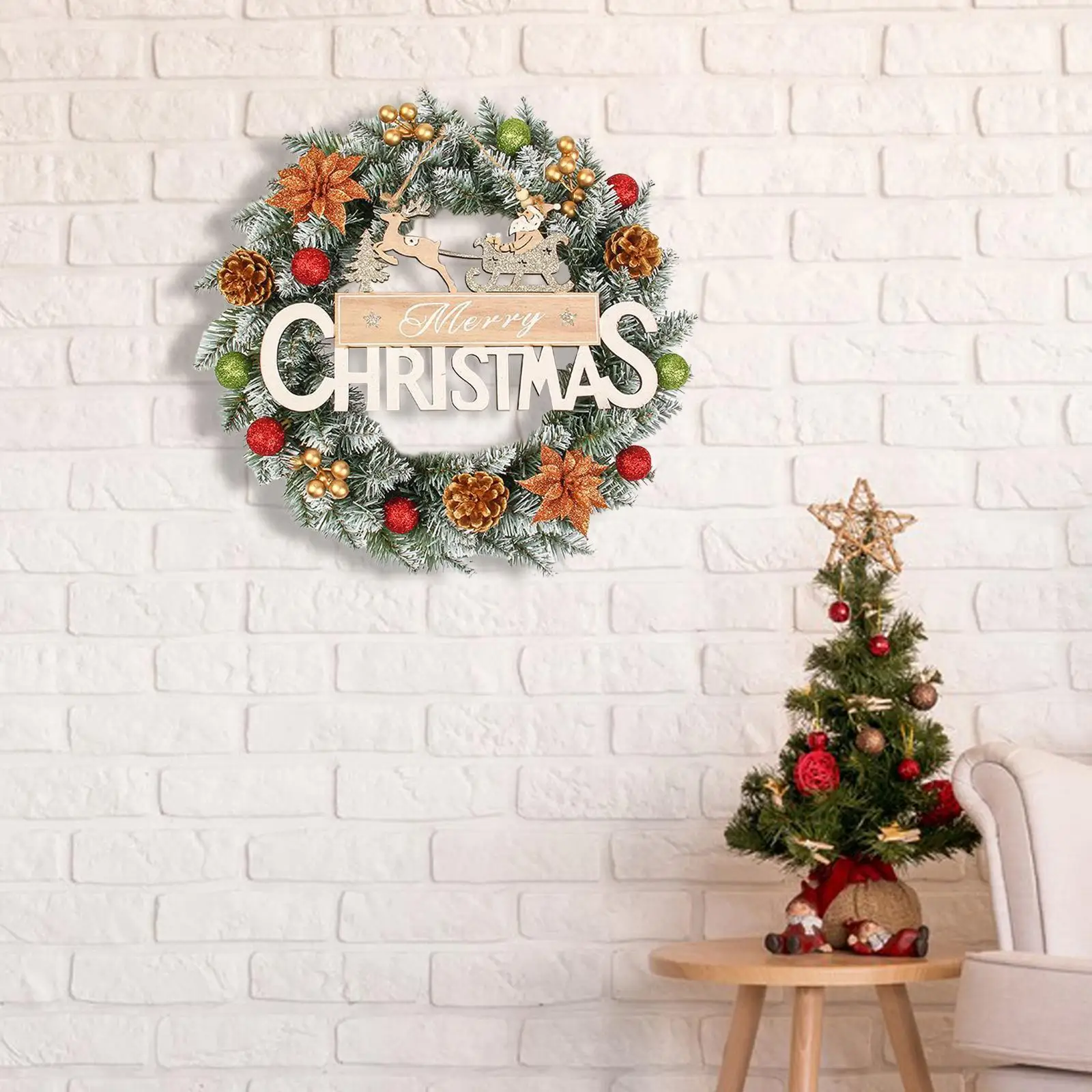 Рождественский венок со световым орнаментом 20 дюймов Рождественская гирлянда