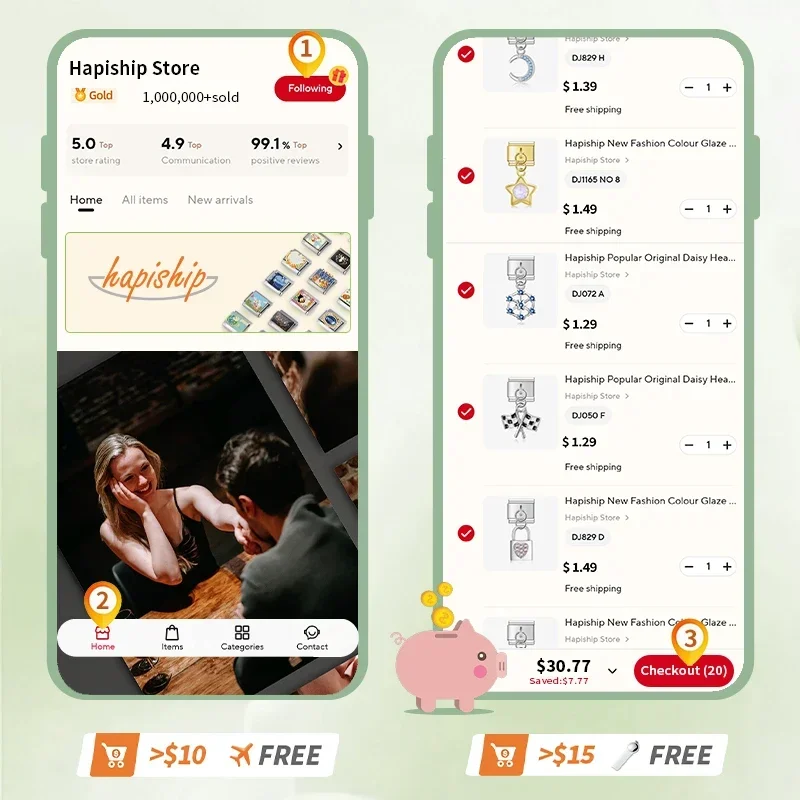 Hapiship 2025 Новая оптовая продажа с полыми листьями итальянский шарм подходит для