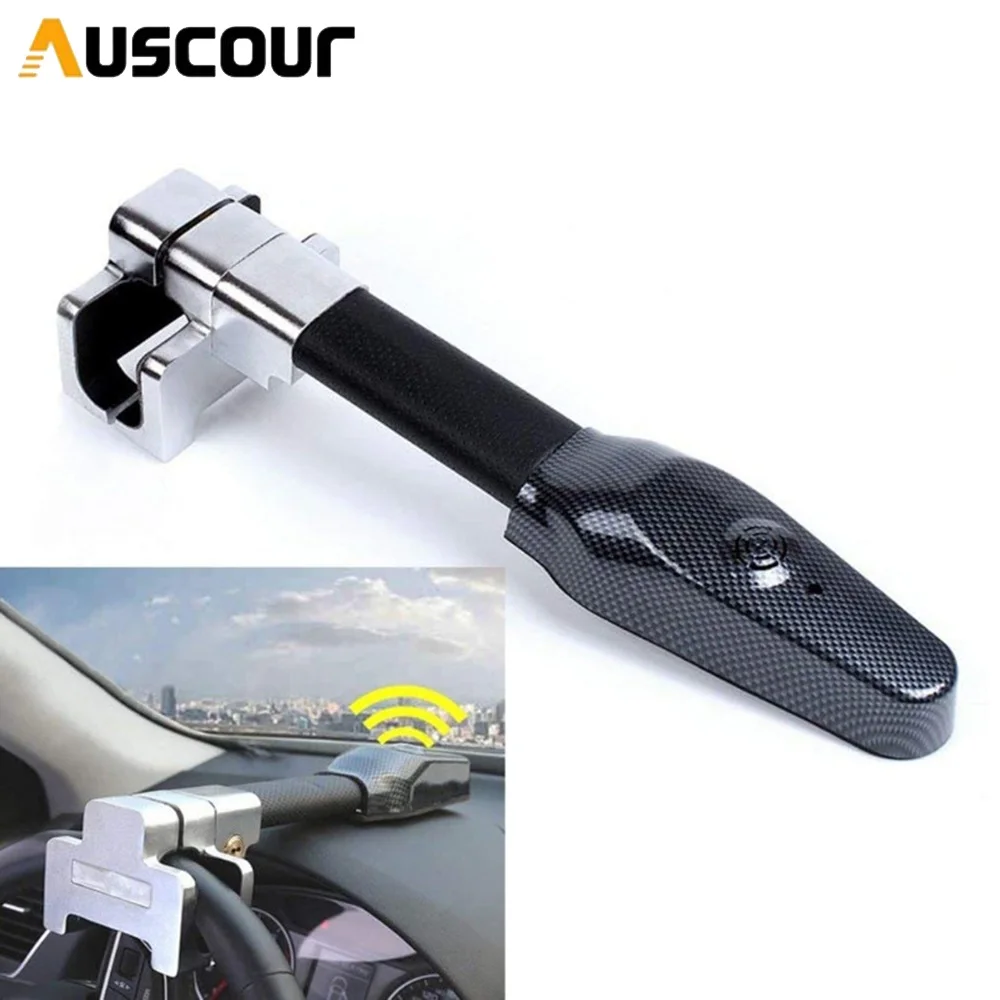 

AUSCOUR with alarm and light steering wheel lock car security product anti-theft device, used in a variety of cars
