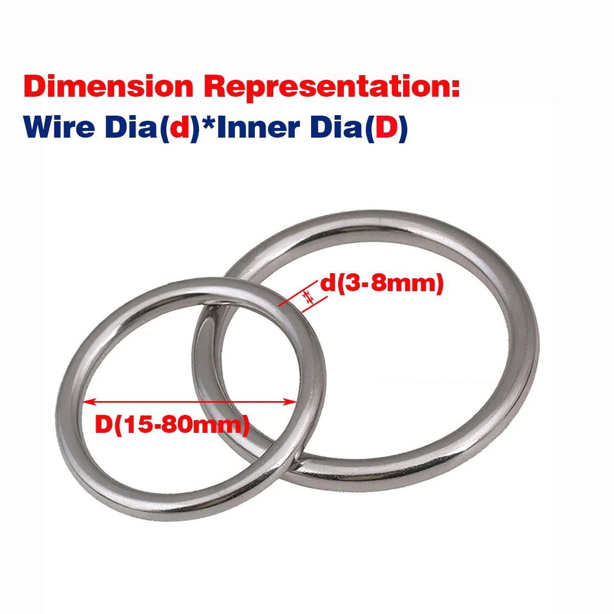 

304 SS Traceless Ring / O-Ring Lifting Ring Solid Seamless Steel Ring Lifting / Bed Yoga Connecting Ring Steel Ring