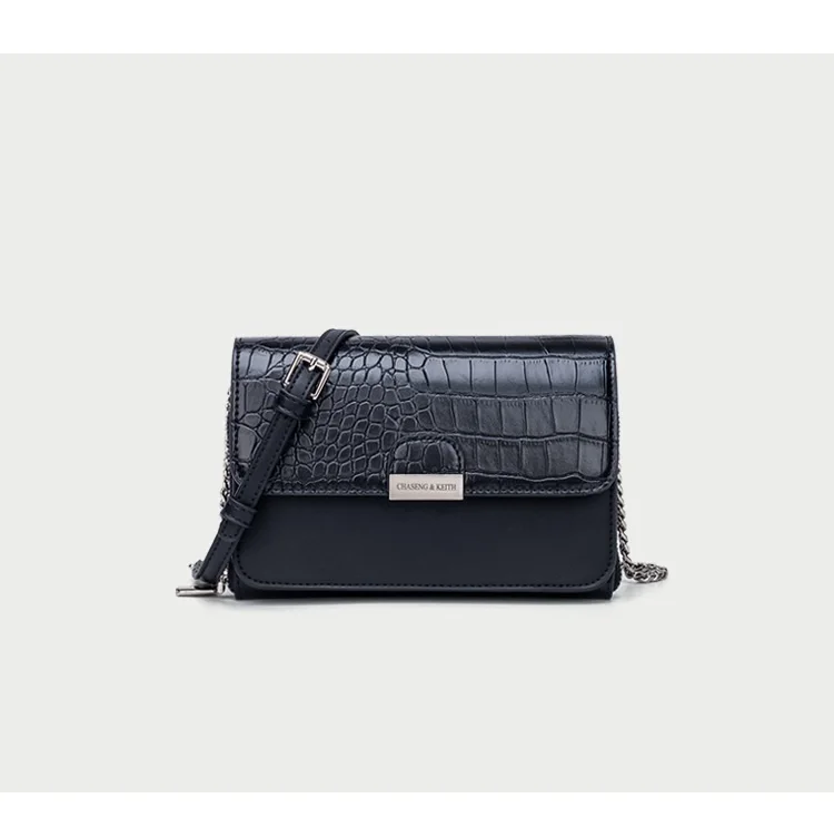 Bag Women's 2022 New Messenger Bag Double Zipper Crocodile Pattern Small Square Bag Single Shoulder Women's Bag Clutch Bag