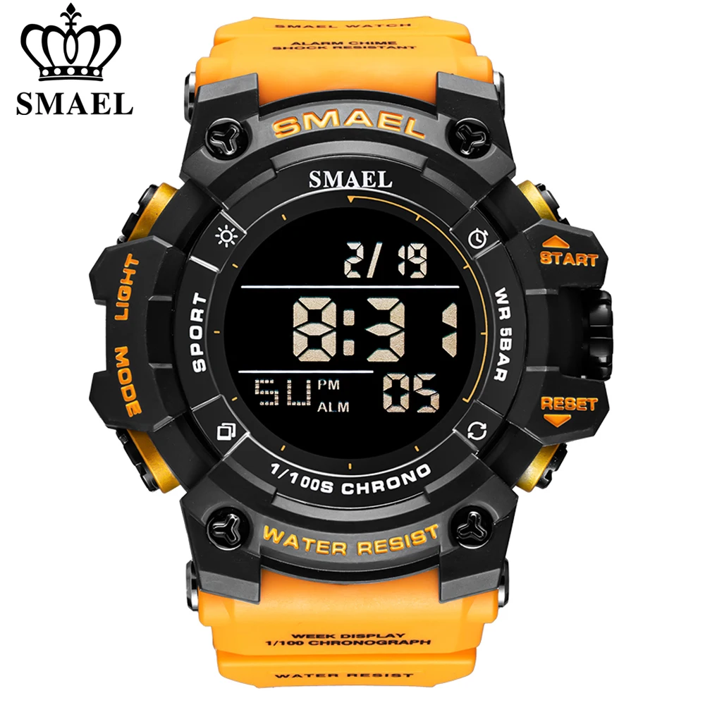 

Часы наручные SMAEL Мужские кварцевые, спортивные водонепроницаемые светящиеся Роскошные брендовые цифровые в стиле милитари