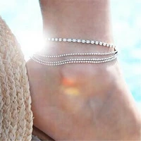 multi gem anklet leg bracelet ankle charm uk womens chain foot silver foot gift