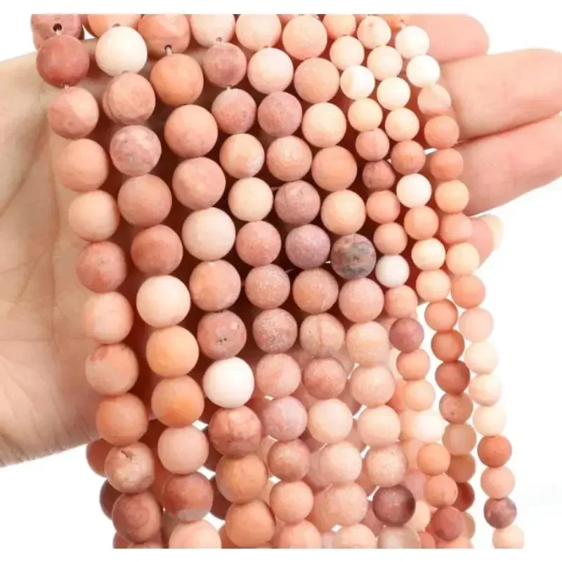 15 дюймов модный натуральный камень матовый розовый авантюрин Шарм свободные