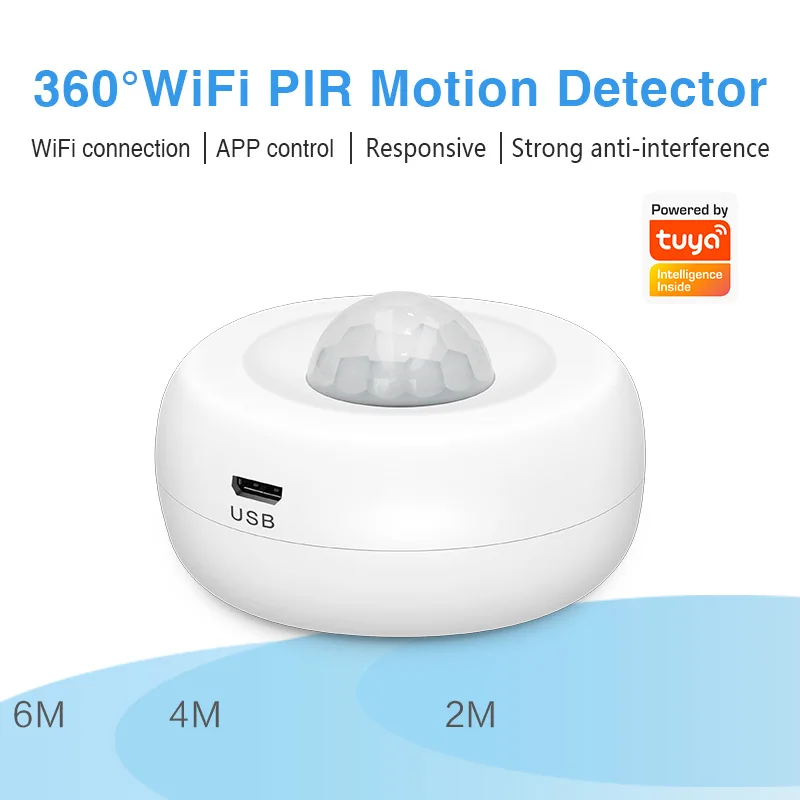 

Tuya WIFI PIR Motion Sensor Detector Movement Alarm Smart Life APP Wireless Home Automation System Work with Alexa Routine Set
