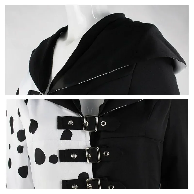 Взрослый черный белый цвет костюм ведьмы дьявола платье для женщин с перчатками