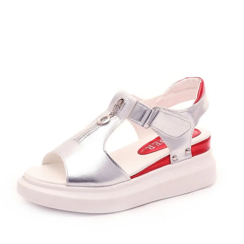 Women Sandals Summer 2023 Size 33-42 Women Casual Shoes Wedges Peep Toe Fashion Zipper Soft Breathable Lightweight Outdoor Femal