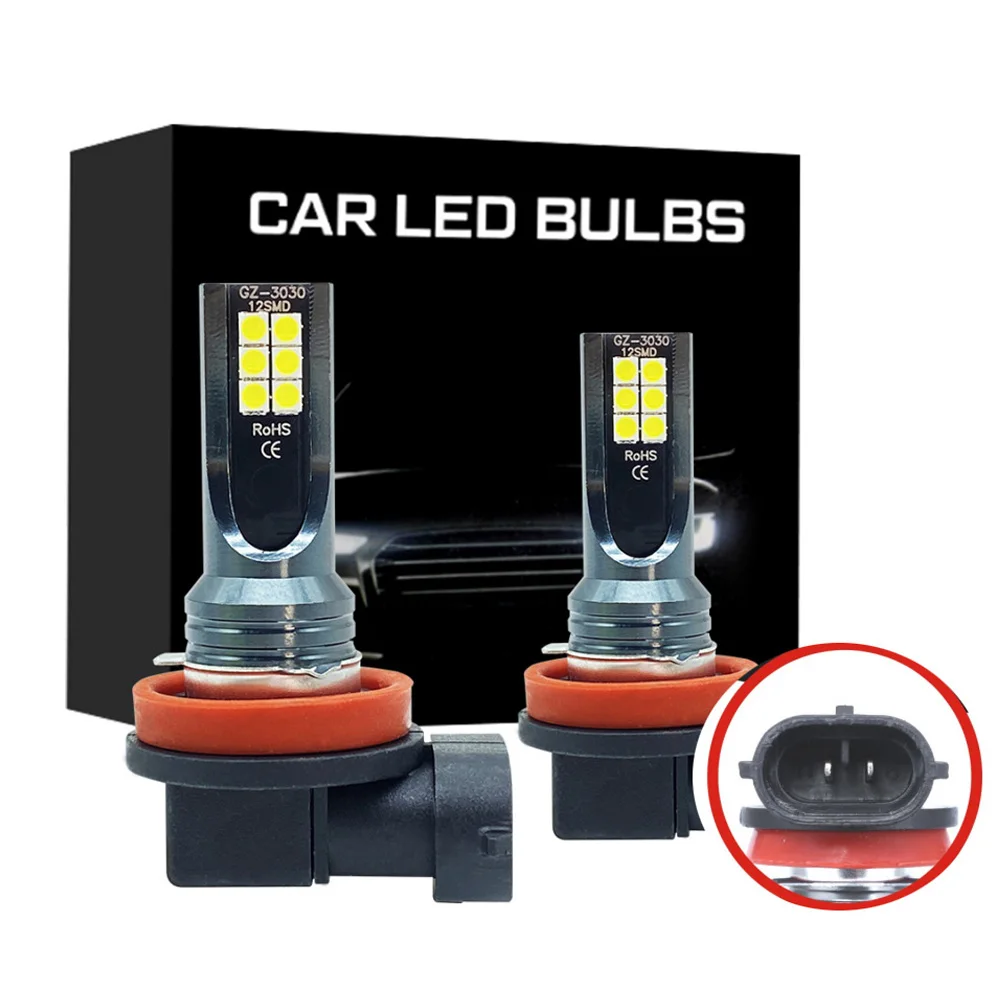 

Комплект из 2 светодиодных ламп H11 H8 для противотуманных фар автомобиля, H4 H7 H9 H10 H1 9005 HB3 9006 HB4, 6000K, 12000 лм, 3000K 6000K