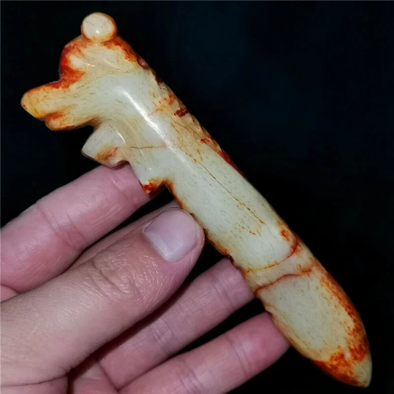 

Chinese Old Rare Hetian Jade Jade Hand Carved Pendant Necklace Longzhi