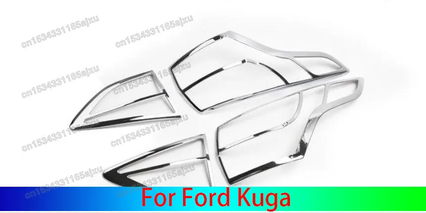 

For Ford Kuga 2013 2014 2015 Car Detector ABS Chrome Cover Trim Back Tail Rear Light Lamp Frame Parts 4pcs