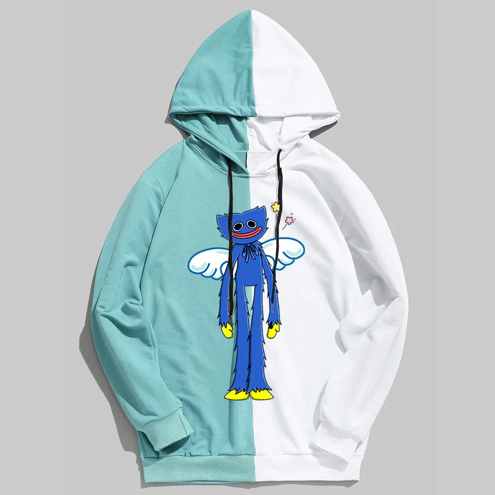 

Hot Patchwork Sweatshirts Poppy Playtime Huggy Wuggy Hoodies Women Autumn Pullover Harajuku Long Sleeve Unisex Casual Streetwear