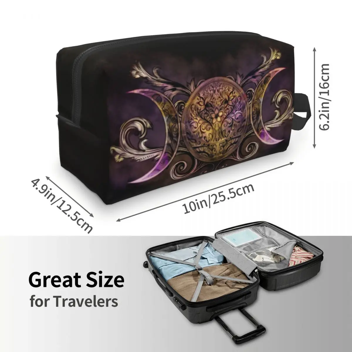 Тройная полуночная Мерцающая дорожная косметичка в форме богини луны Женская