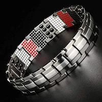 fashion electroplated black 4 in 1 anion magnetic bracelet 591 elements titanium men bracelets jewelry accessories bracelets