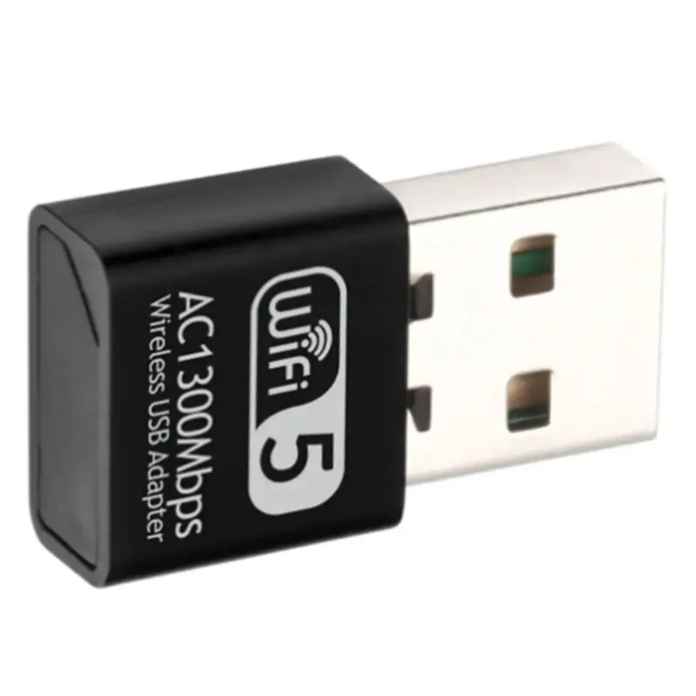 Фото AC1300 WiFi5 Mini USB WiFi-адаптер 1300 Мбит/с, двухдиапазонный 2,4 ГГц и 5 ГГц, беспроводной сетевой адаптер, внешний WiFi-приемник, сетевая карта для ПК №3