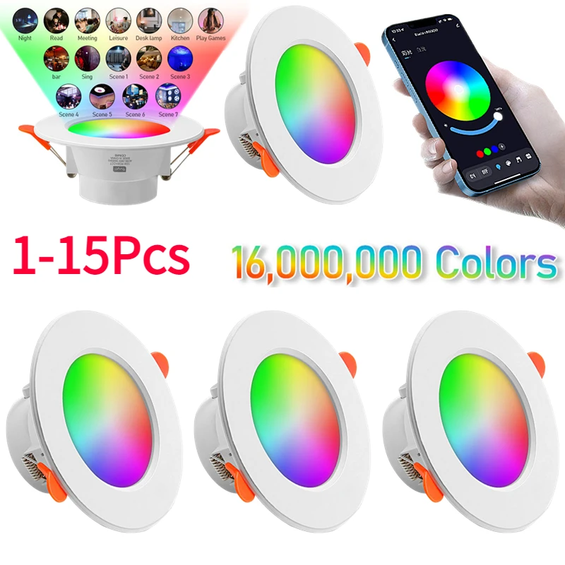 

1-15 шт., встроенный светильник с функцией Bluetooth, 10 Вт, 85-265 в