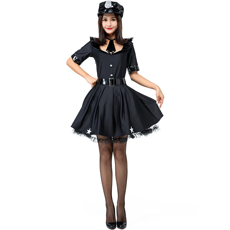 

Deluxe Female Police Women Uniform Cop Officer Policewomen Costume Halloween Police Cosplay Outfit