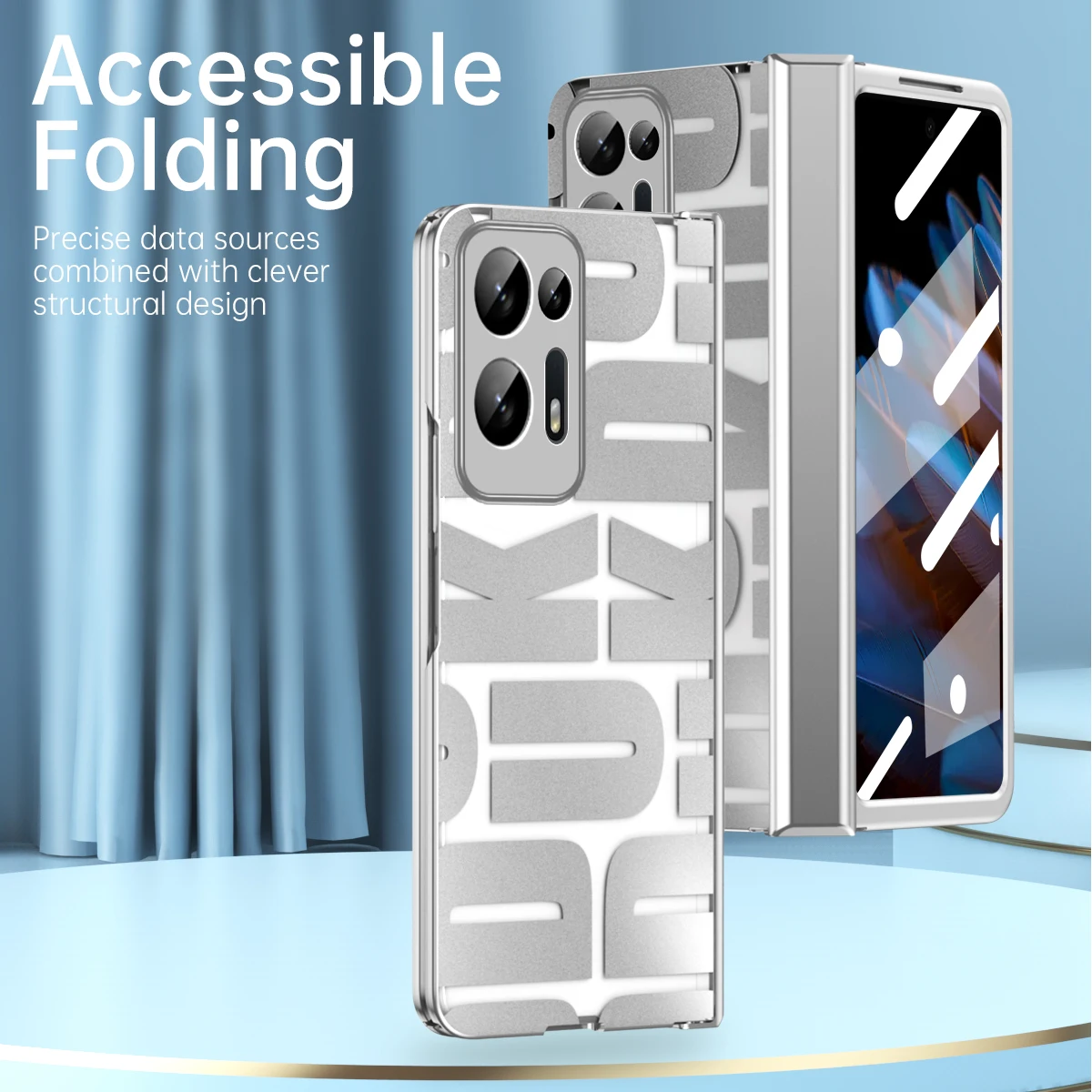 

Plating Clear Hinge Cases for OPPO Find N2 N 5G Case Transparent with Front Screen Glass Protection Phone Cover Capa Funda