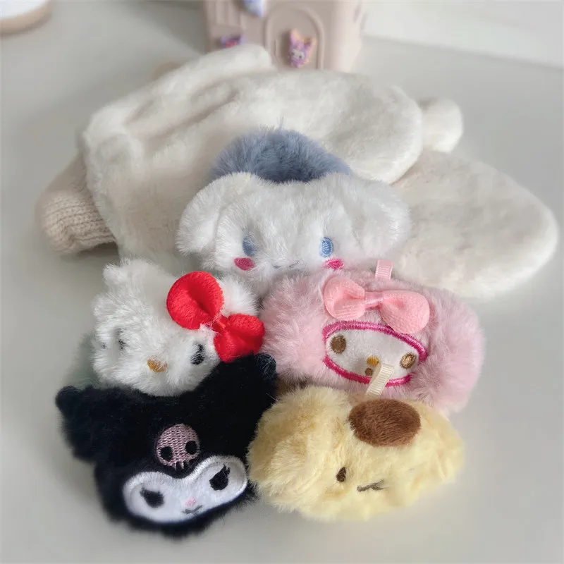 Kawaii Sanrio Hello Kitty Kuromi My Melody Cinnamoroll плюшевая повязка для волос кольцо мультяшная