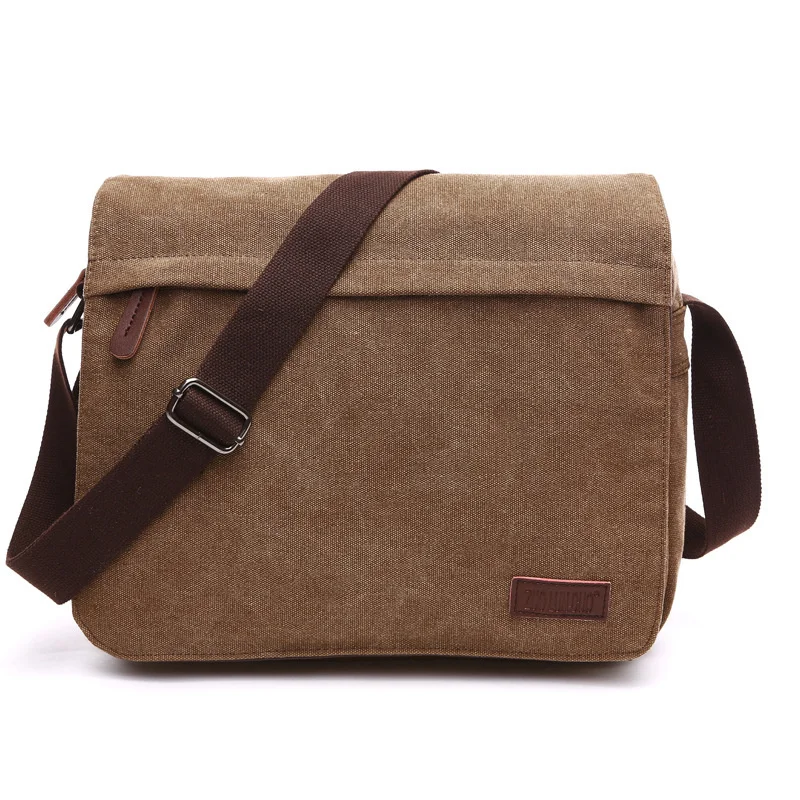 

Fashion Canvas Messenger Shoulder Bag Satchel Bags Buckle Casual Men Crossbody Bag Korean Trend Simple Solid Cross-bag