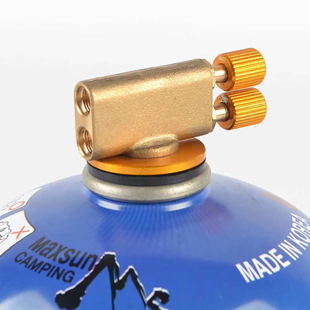 

Gas Burner camping gas stove Safety Switch Double Head Inflatable Valve Adapter for Flat Liquefied Gas Cylinder outdoor camping