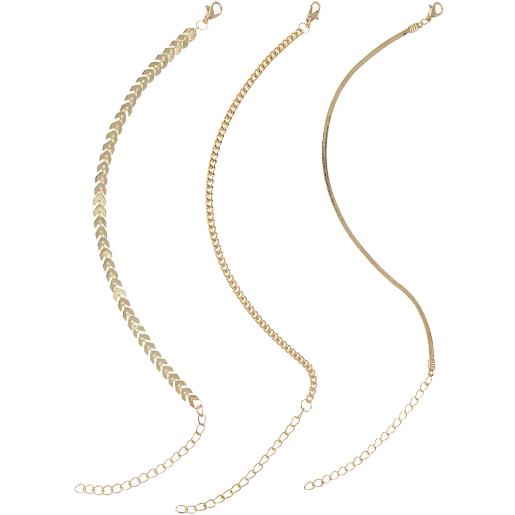 

3Pcs Foot Chains Adjustable Dainty Layered Christmas Giftst Retro Elegant Christmas Gifts Jewelry