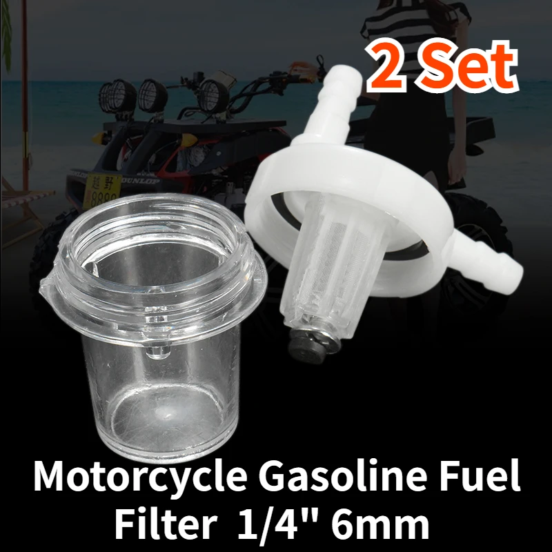 

2 шт., топливный фильтр для мотоцикла, 6 мм, 1/4 дюйма