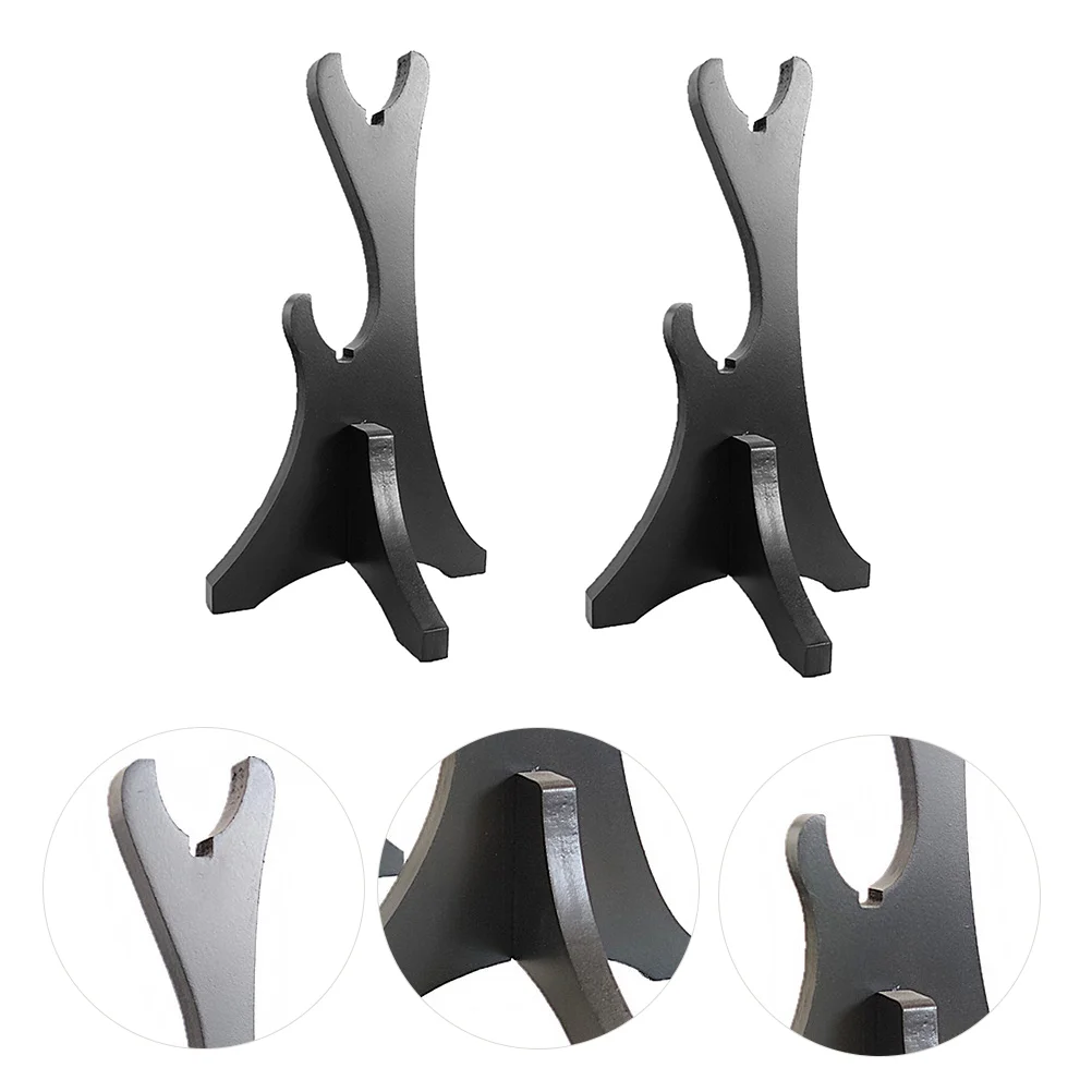

2 Pcs Wand Display Stand Stands Wooden Sword Holders Swords Rack Craft Rest Cosplay Prop