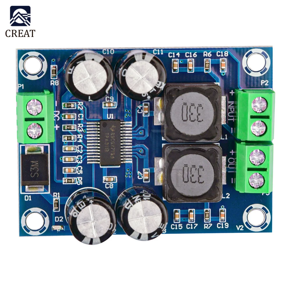 

TPA3118 TPA3118D2 Mono Audio Receiving Digital Power Amplifier Board Module 30W 60W Power AMP Module For Arduino