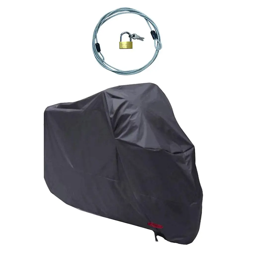 

1 Set Motorcycle Cover Waterproof Outdoor Motorbike Cover Silver with Lock