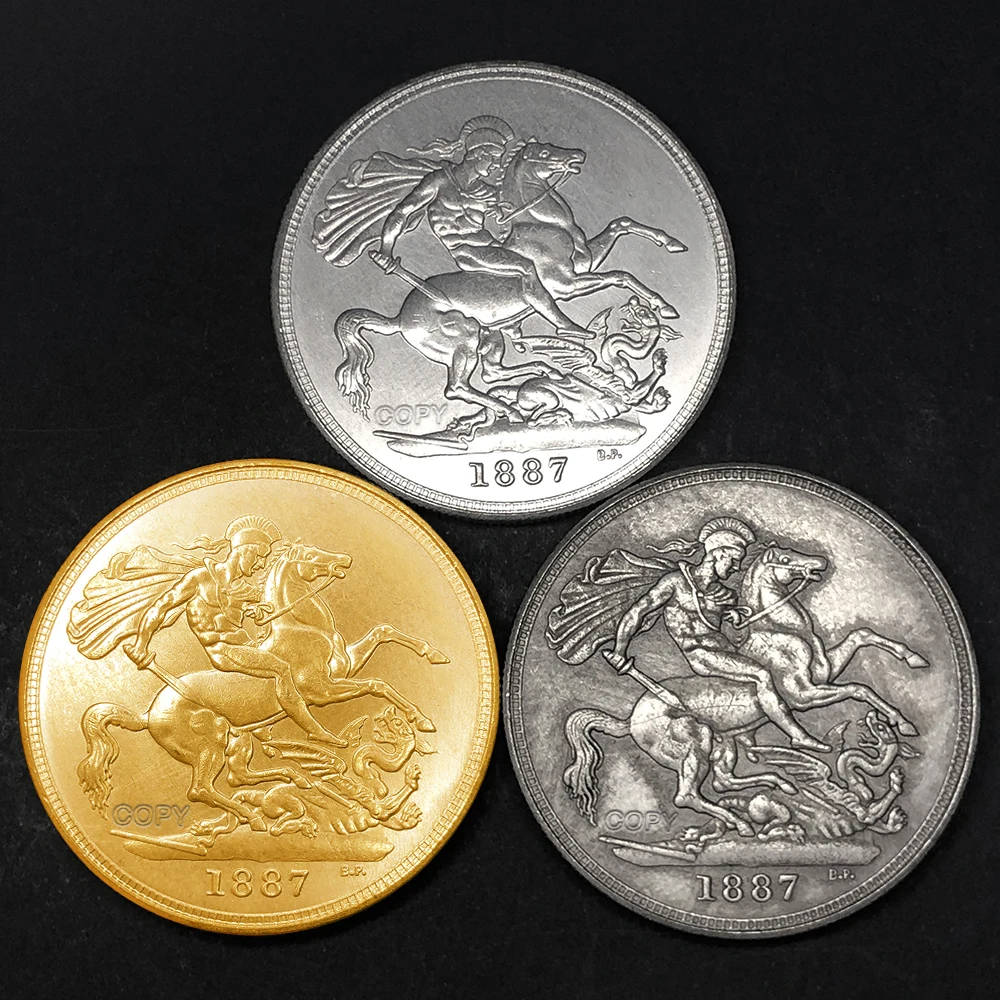 Коллекционная памятная монета UK 1887 Victoria Золотая/Серебряная/антикварная лошадь