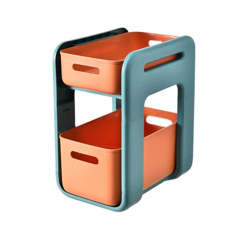 

Двухуровневый стеллаж для хранения мелочей, детский стеллаж для хранения игрушек, для ванной, кухни, раковины, стеллаж для хранения, пластиковый ящик для хранения