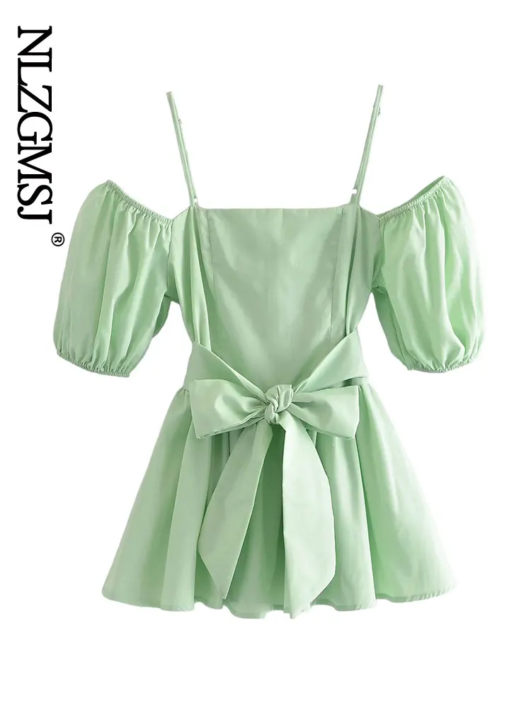 

Nlzgmsj 2022 Holiday Summer Dress Women Fashion Beach Dress Off Shoulders High Waist Mini Dress Casual Vestidos 202204