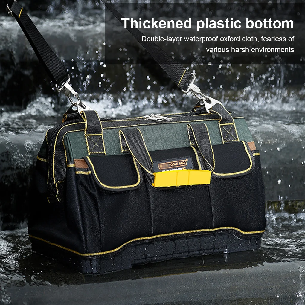 

Tool Bag Large Capacity Waterproof Storage Pouch with Pockets 1680D Oxford Cloth Toolkit Tape Measure Organizer 18/20inch