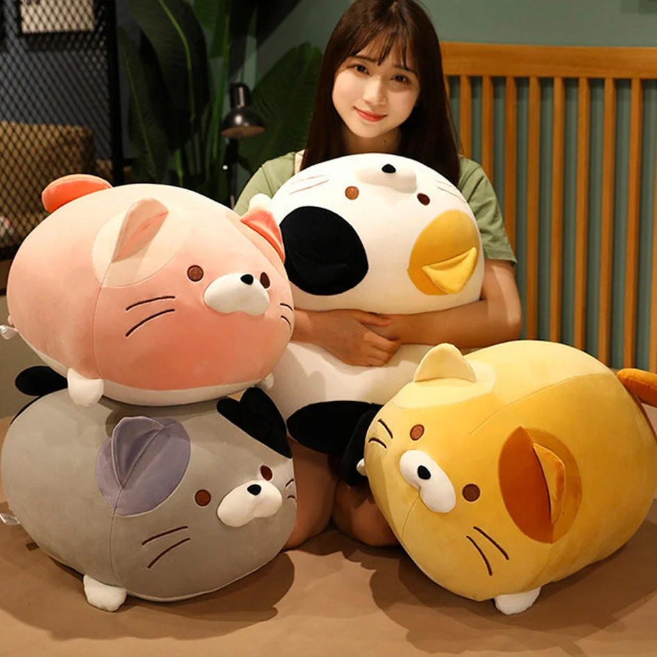 

Милый Кот, плюшевая игрушка, мягкая игрушка-Зверюшка, мультяшная киска-Кот, кукла для домашнего декора, подушка на день рождения, подарок для...