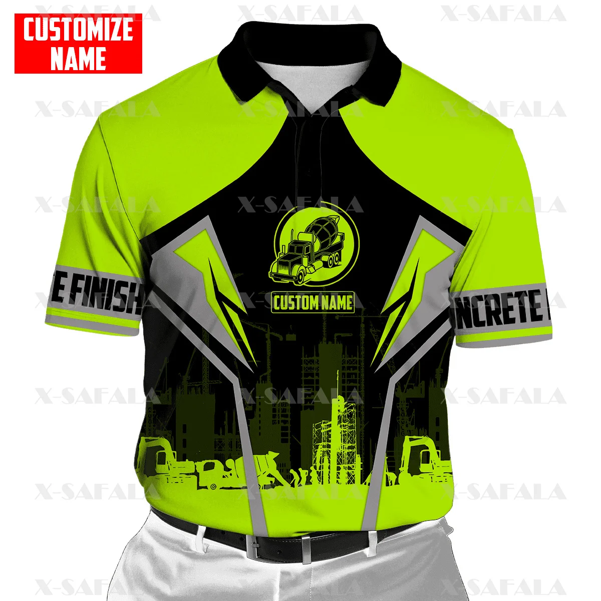 Бетономешалка отделка Рабочая форма крутой 3D принт для мужчин женщин тонкая