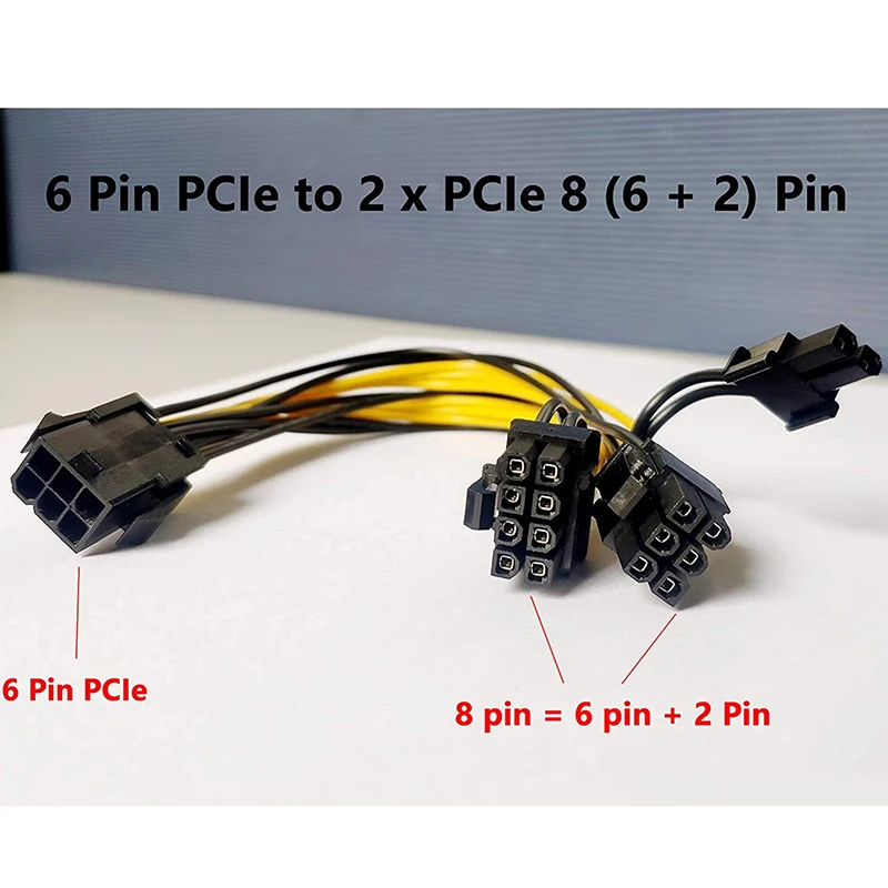 6-контактный к Dual Pcie 8-контактному (6+2) изображения Карта PCI Express Адаптер питания GPU