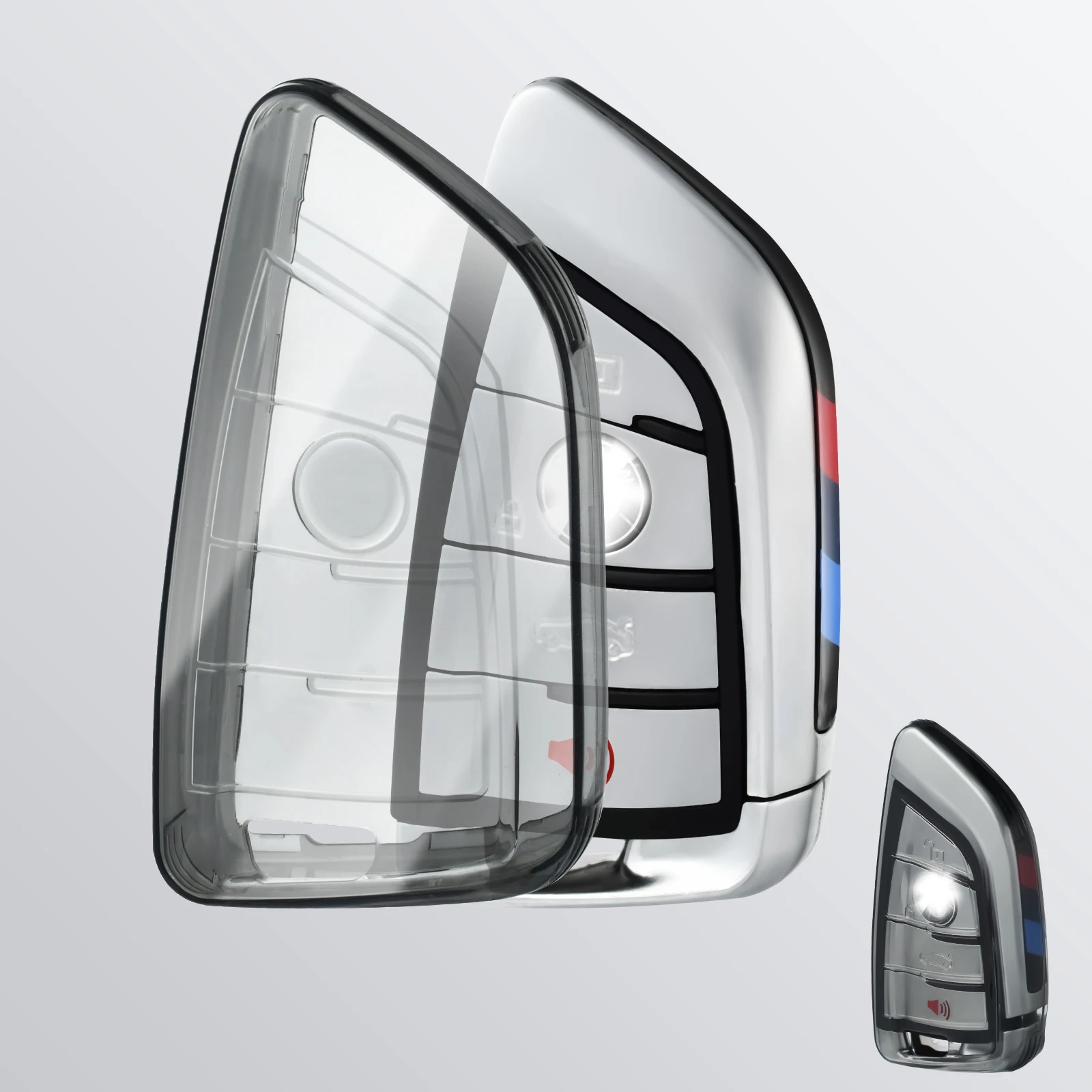 

Для BMW X1 X3 X4 X5 X6 X7 Series 1 3 5 7 F15 F16 F48 E53 E70 E39 F10 F20 F30 G20 G30 2023 TPU прозрачный автомобильный брелок для ключей