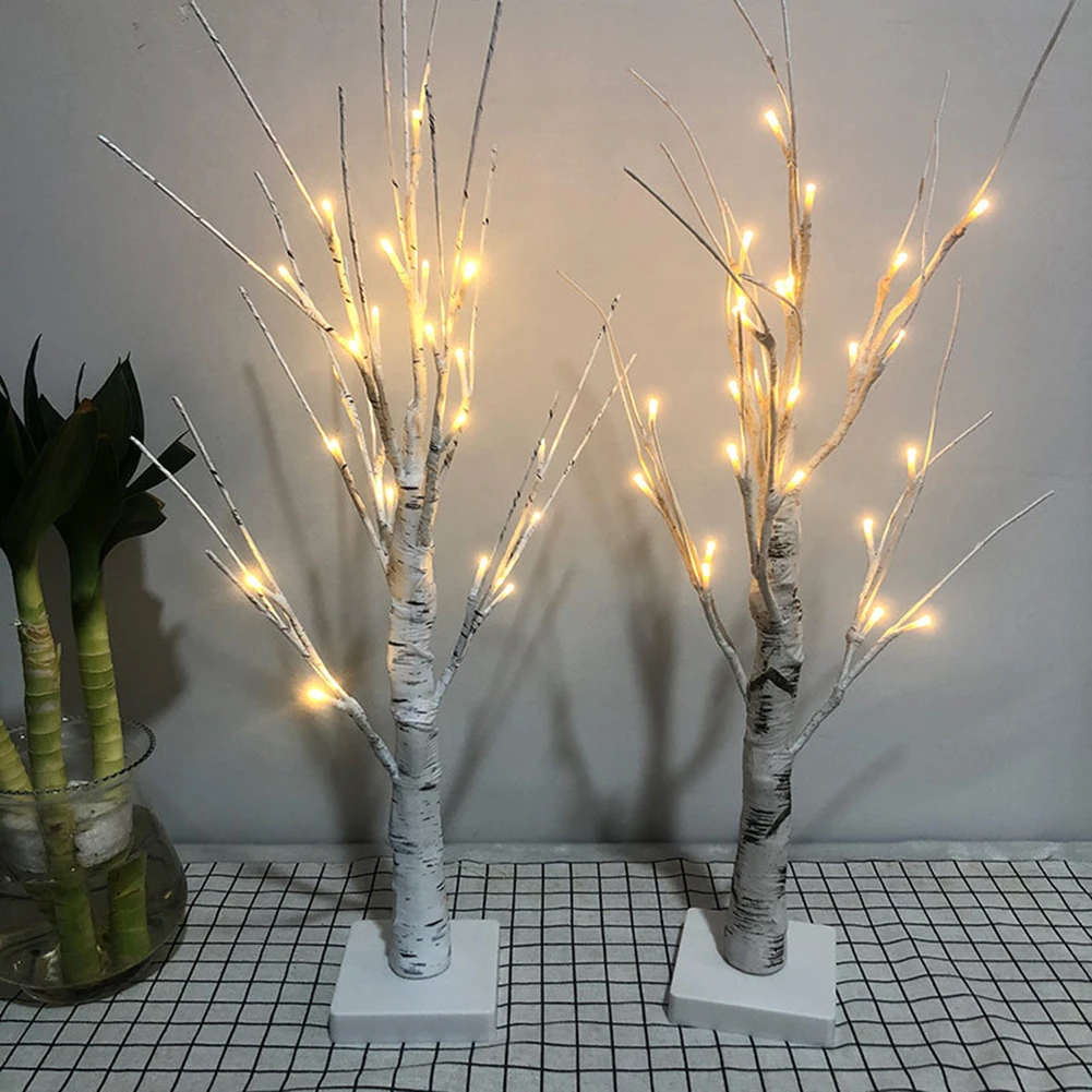 

Simulation White Birch Tree Lamp Creative Girl Room Holiday Wedding Home Decoration Luminous Branch Nightlight