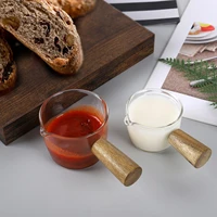 heat resistant glass taste dish coffee milk pan seasoning dish vinegar gravy snack plate with handle espresso measuring cup