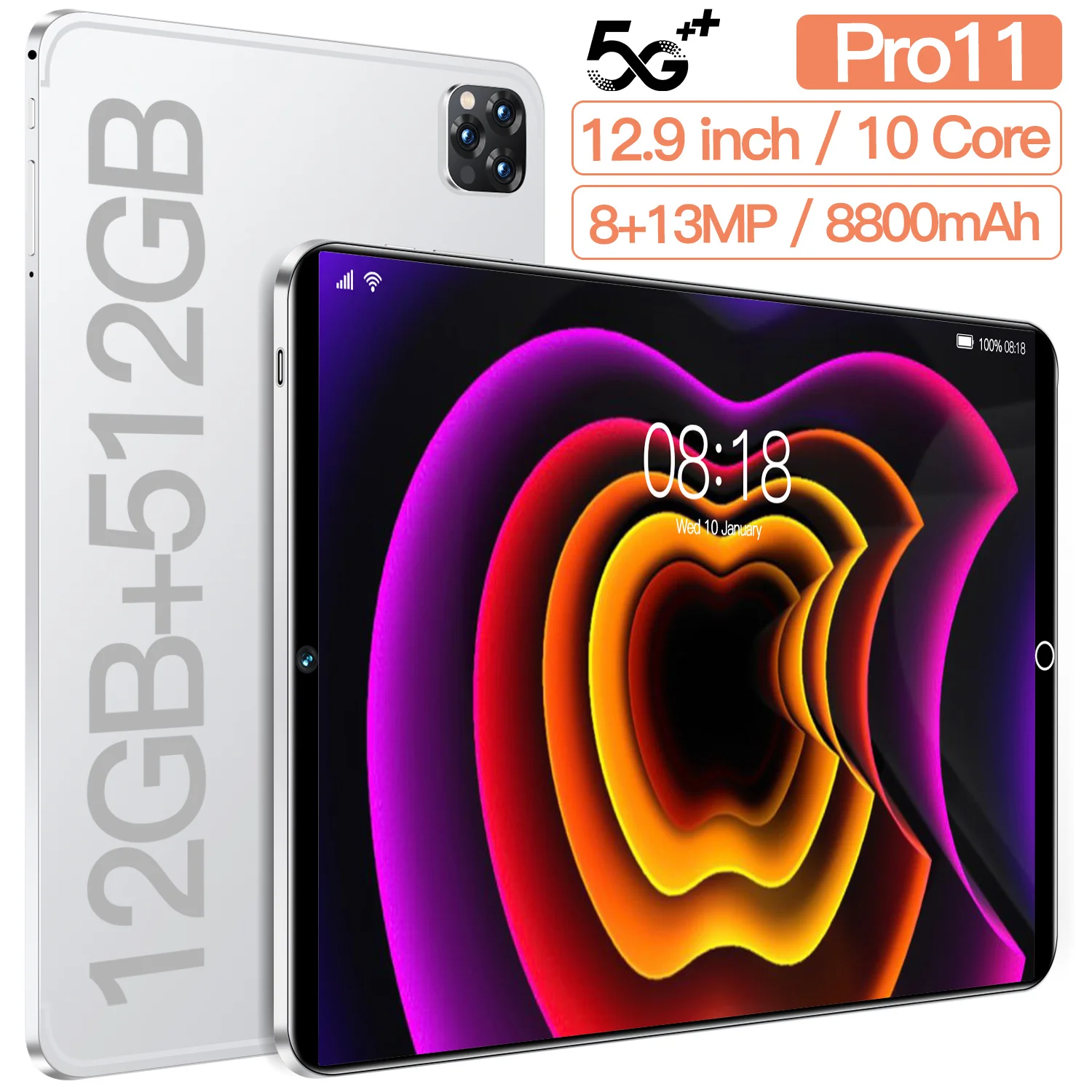 

Планшет P11 pro, 12,9 дюйма, Full HD, Android 10, две Sim-карты, 8800 мАч
