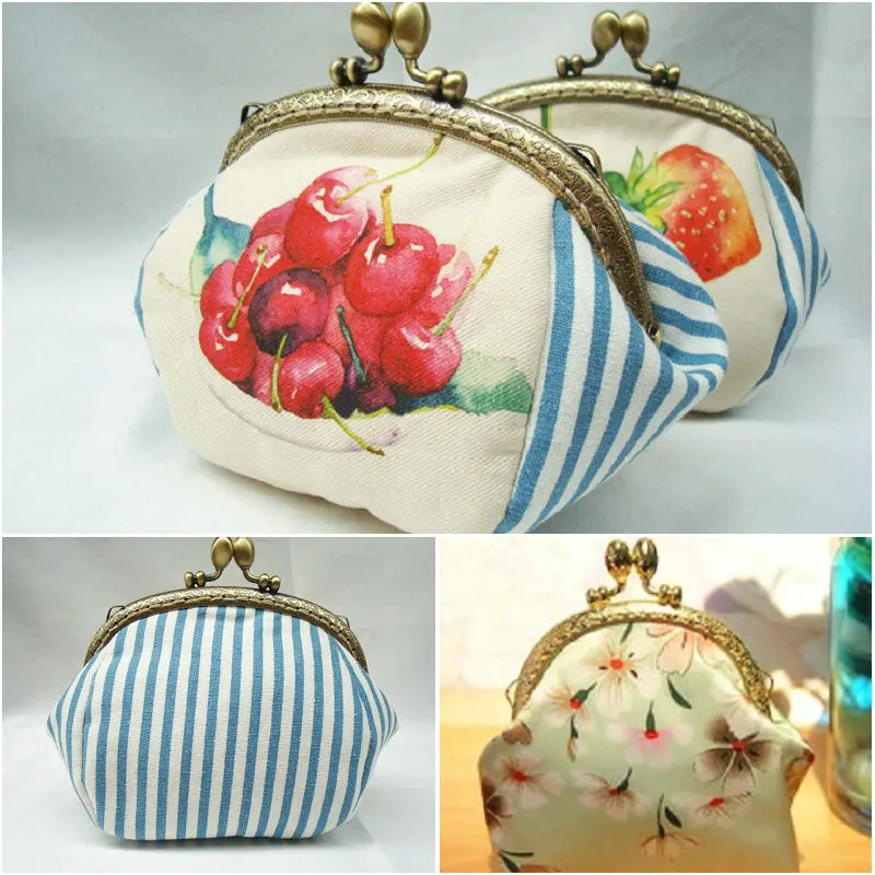 10pcs/Lot 8.5cm Round Metal Purse Frame Handle for Clutch Bag Accessories Making Kiss Clasp Lock Antique Bronze Bags Hardware