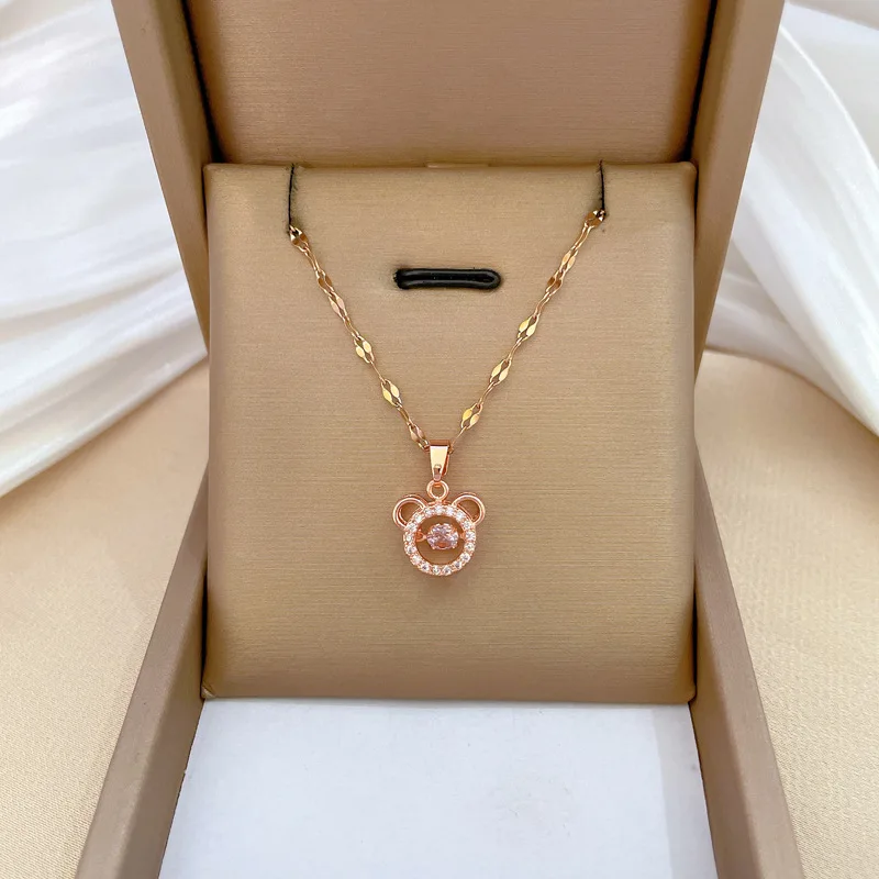 Цепочка с подвеской в виде головы кошки из нержавеющей стали