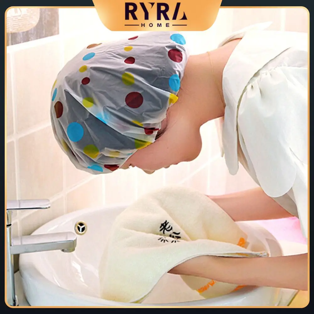 

1pcs Waterproof Bath Hat Thickened Waterproof And Oil Fume Cap Women Spa Hair Salon Supplies Shower Cap Bathroom Accessories