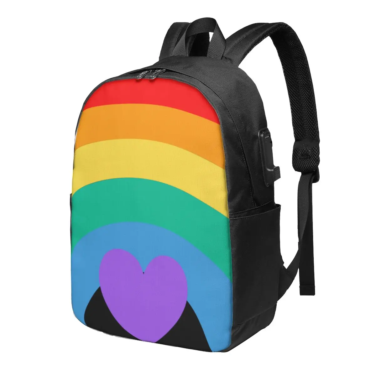 

Деловой рюкзак для мужчин, вместительная Мужская сумка с Usb-разъемом для ноутбука, Радужный контрастный