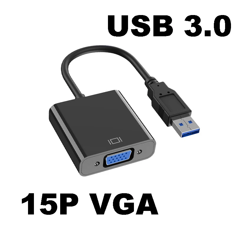 Адаптер USB 3,0 на VGA, внешняя видеокарта, мультипреобразователь дисплея для настольного ноутбука, ПК, монитора, проектора HDTV