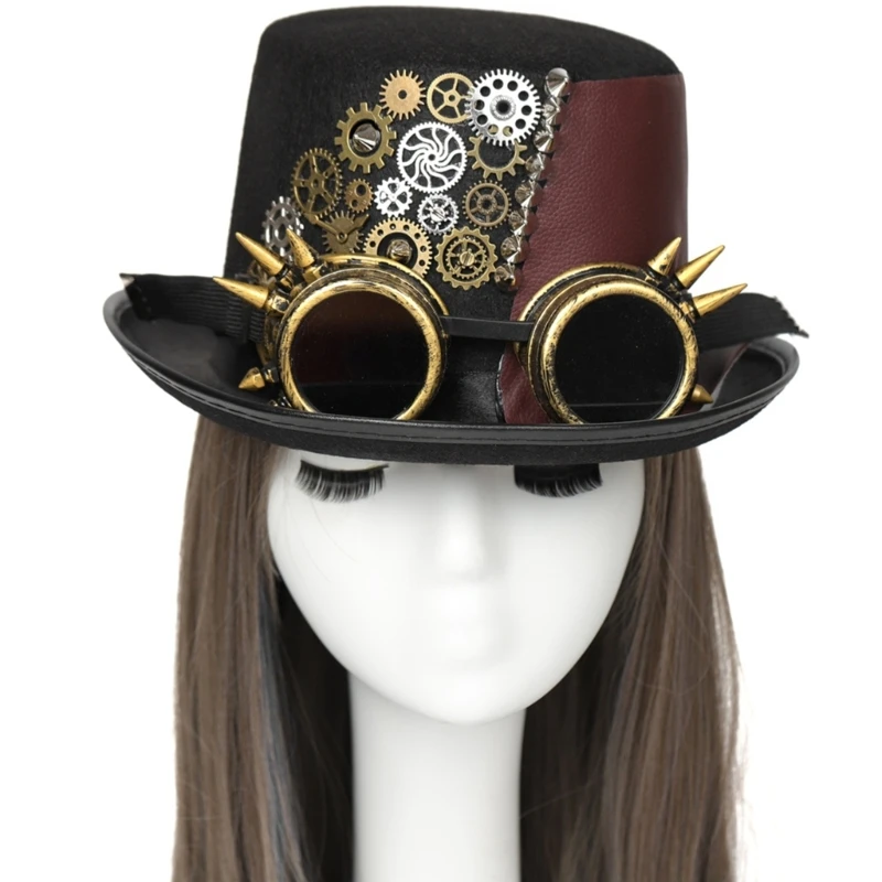 

Steampunk Top Hat With Goggles For Men Gay Bowler Top Hat Costume Party