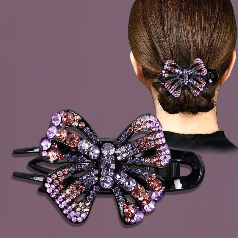 

Shiny Rhinestone Flower Hair Clip Geometric Barrettes Hairpin Retro Crystal Acrylic Clip Hair Claws Women Girls Hair Accessories