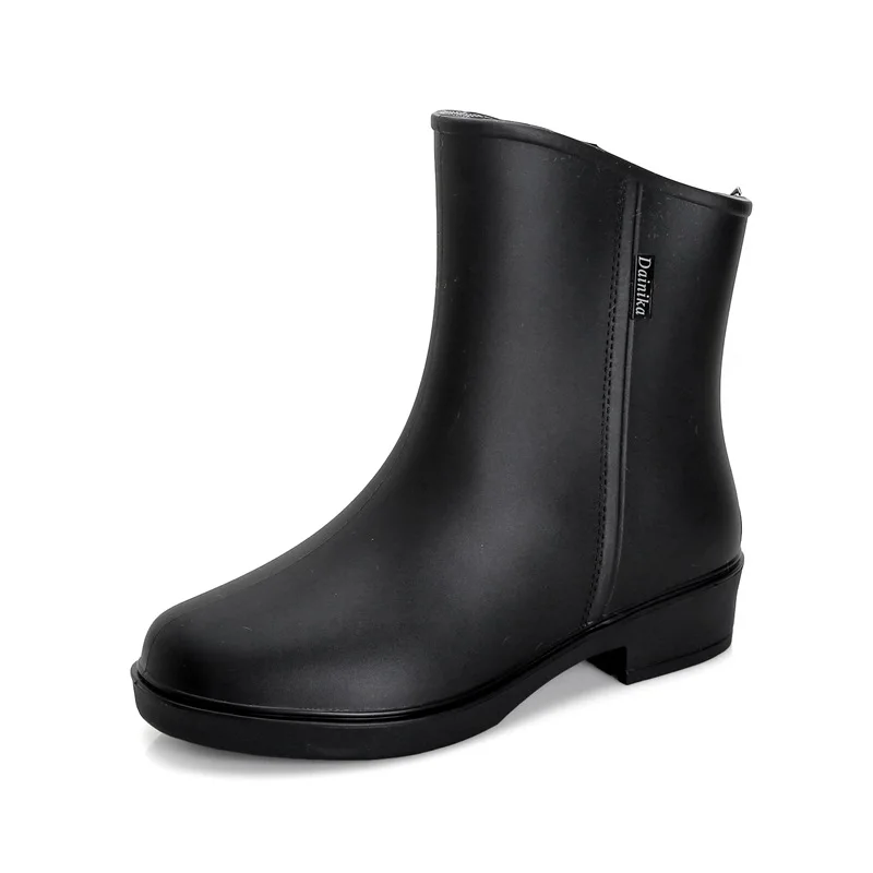New 2023 Women Waterproof Mid-calf Rain Boots Female PVC Rainboots Non-slip Wellies Boots Multi Colors