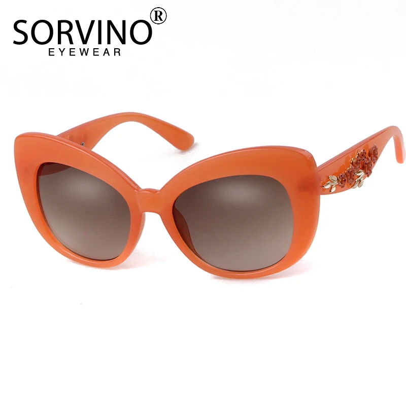 

SORVINO Vintage Luxury BIg Cat Eye Sunglasses Women Summer 2020 Brand Designer Fashion White 90s Cateye Sun Glasses Shades P418